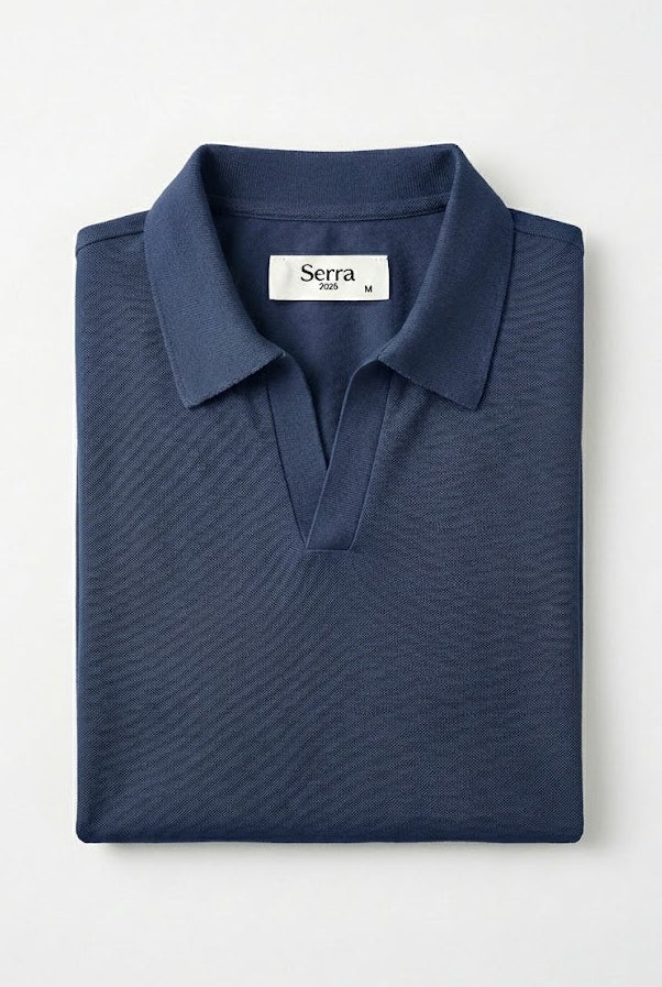 Como | Men's Buttonless Short Sleeve Cotton & Silk Polo