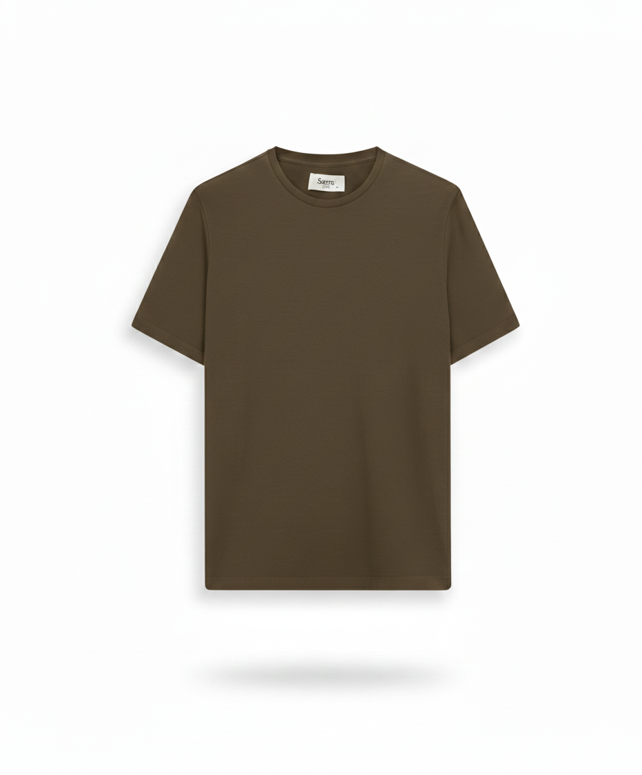 Firenze | Brown Premium Cotton Short Sleeve T-Shirt