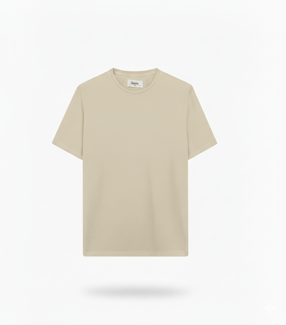 Firenze | Beige Premium Cotton Short Sleeve T-Shirt
