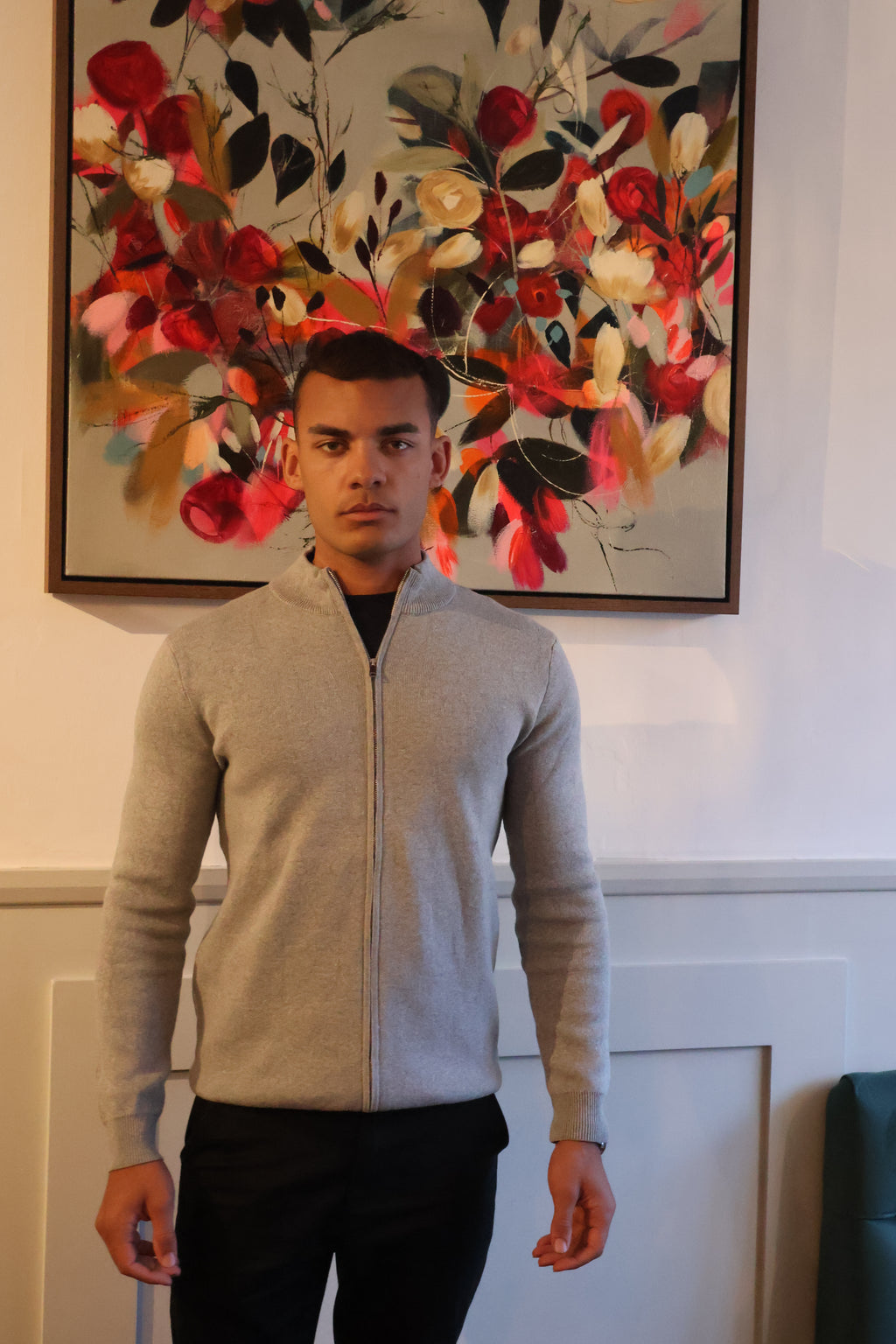 Napoli | Men's Cotton Long Sleeve Zip Cardigan