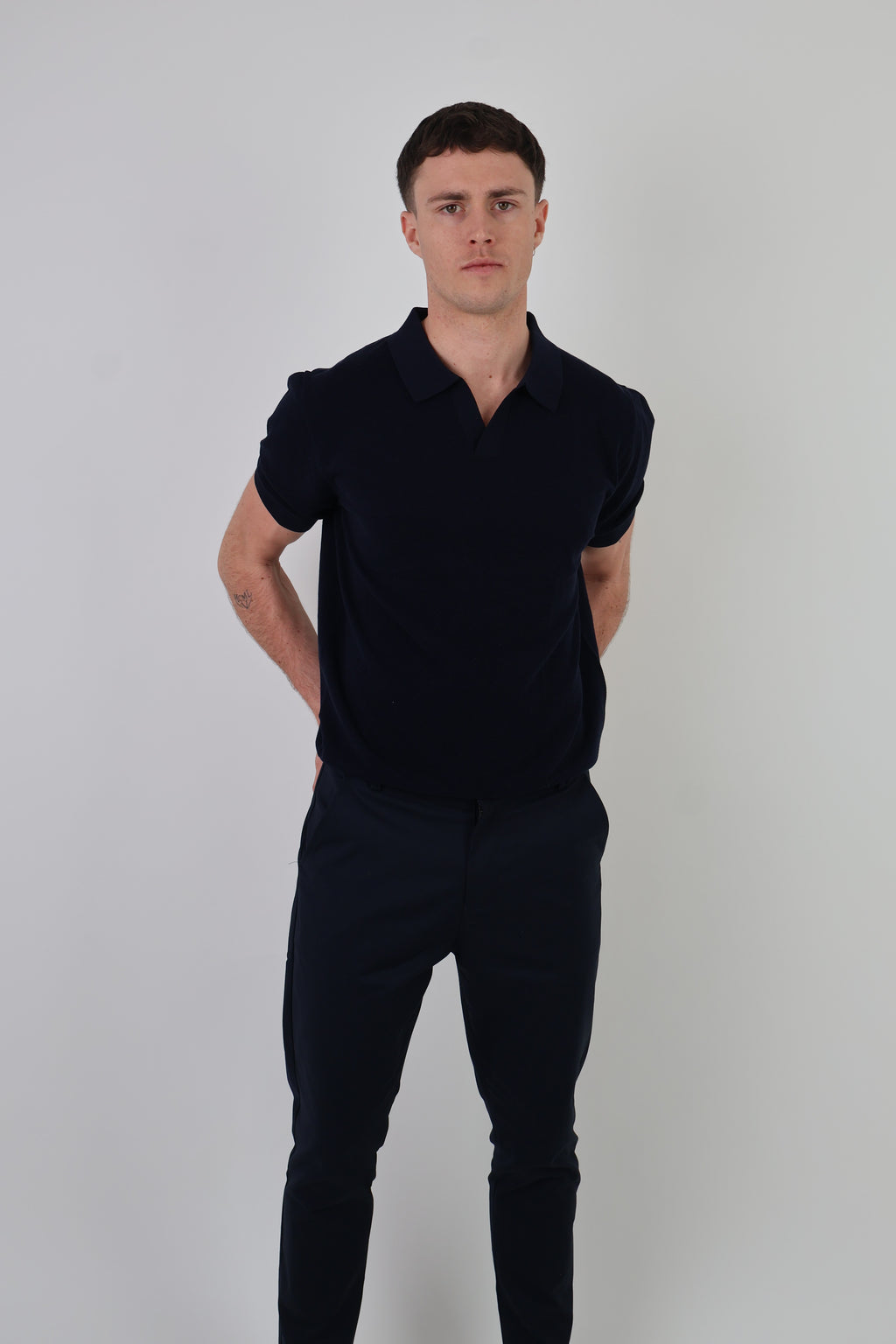 Como | Men's Buttonless Short Sleeve Cotton & Silk Polo