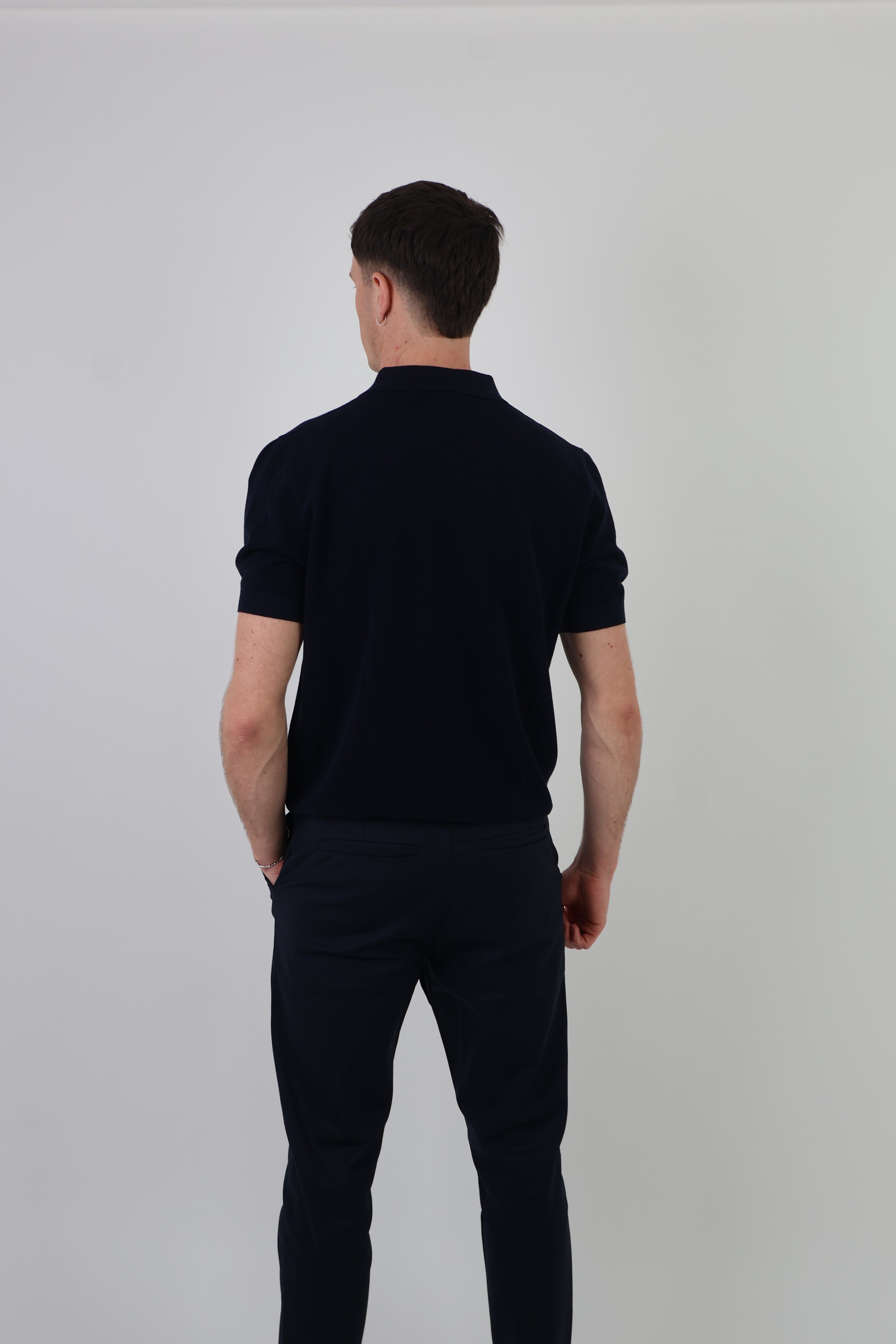 Como | Men's Buttonless Short Sleeve Cotton & Silk Polo