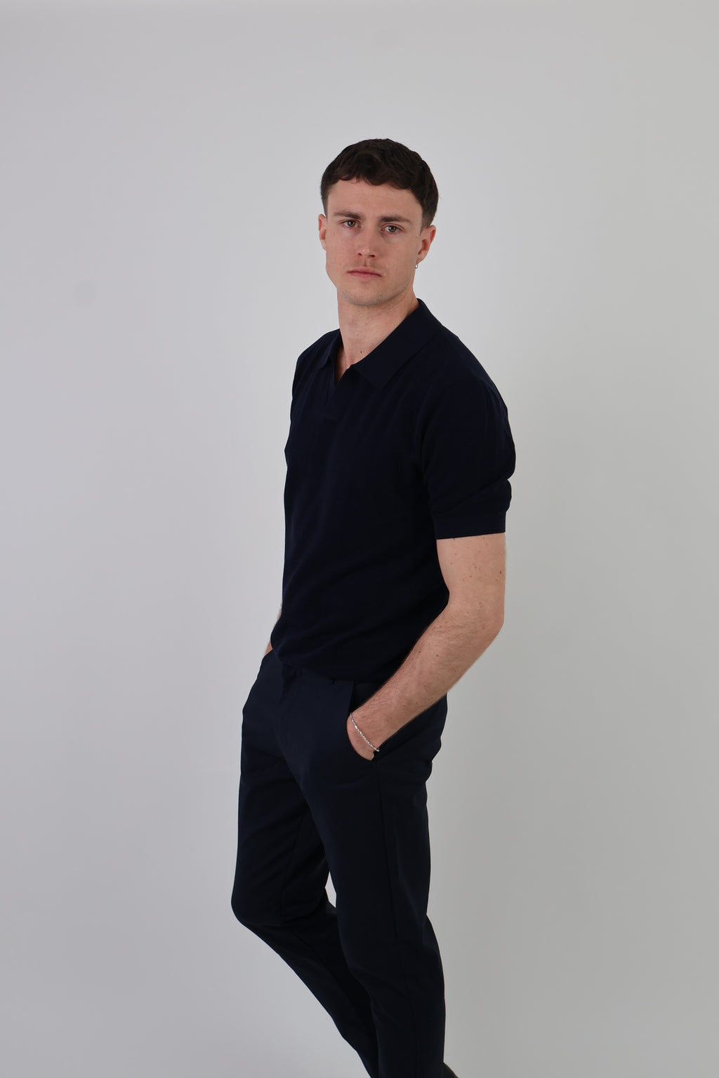 Como | Men's Buttonless Short Sleeve Cotton & Silk Polo
