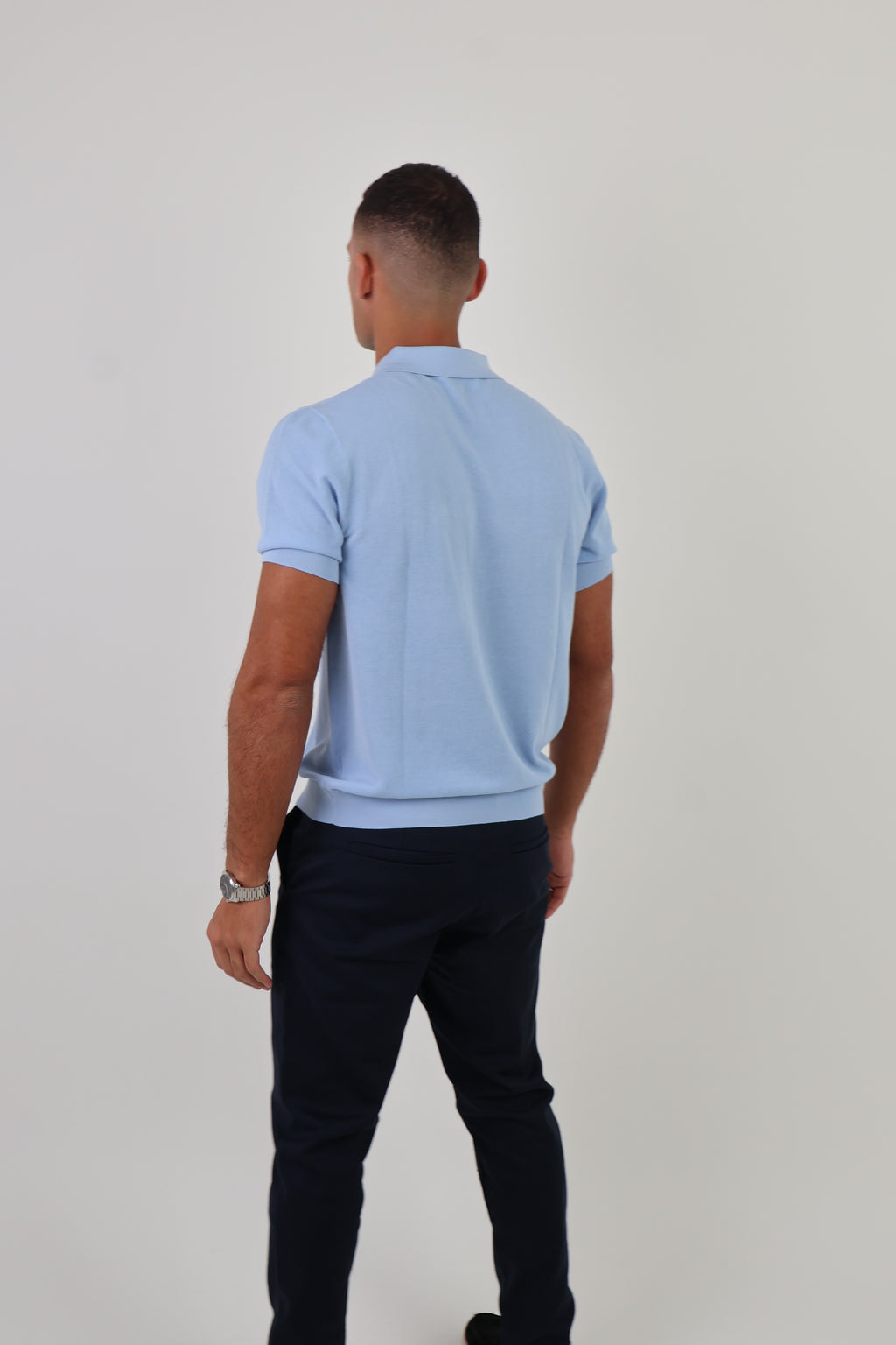 Como | Men's Buttonless Short Sleeve Cotton & Silk Polo