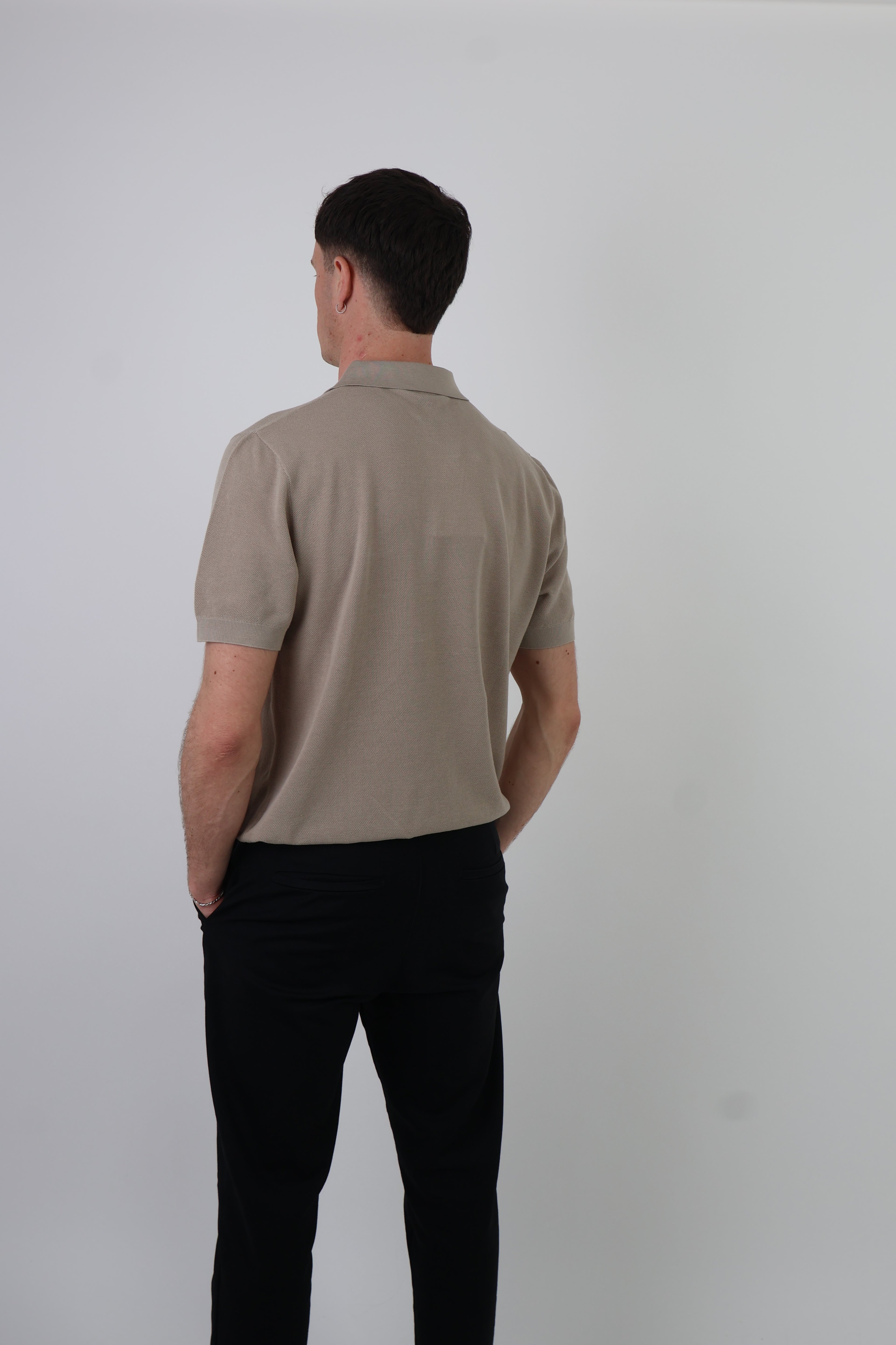 Como | Men's Buttonless Short Sleeve Cotton & Silk Polo