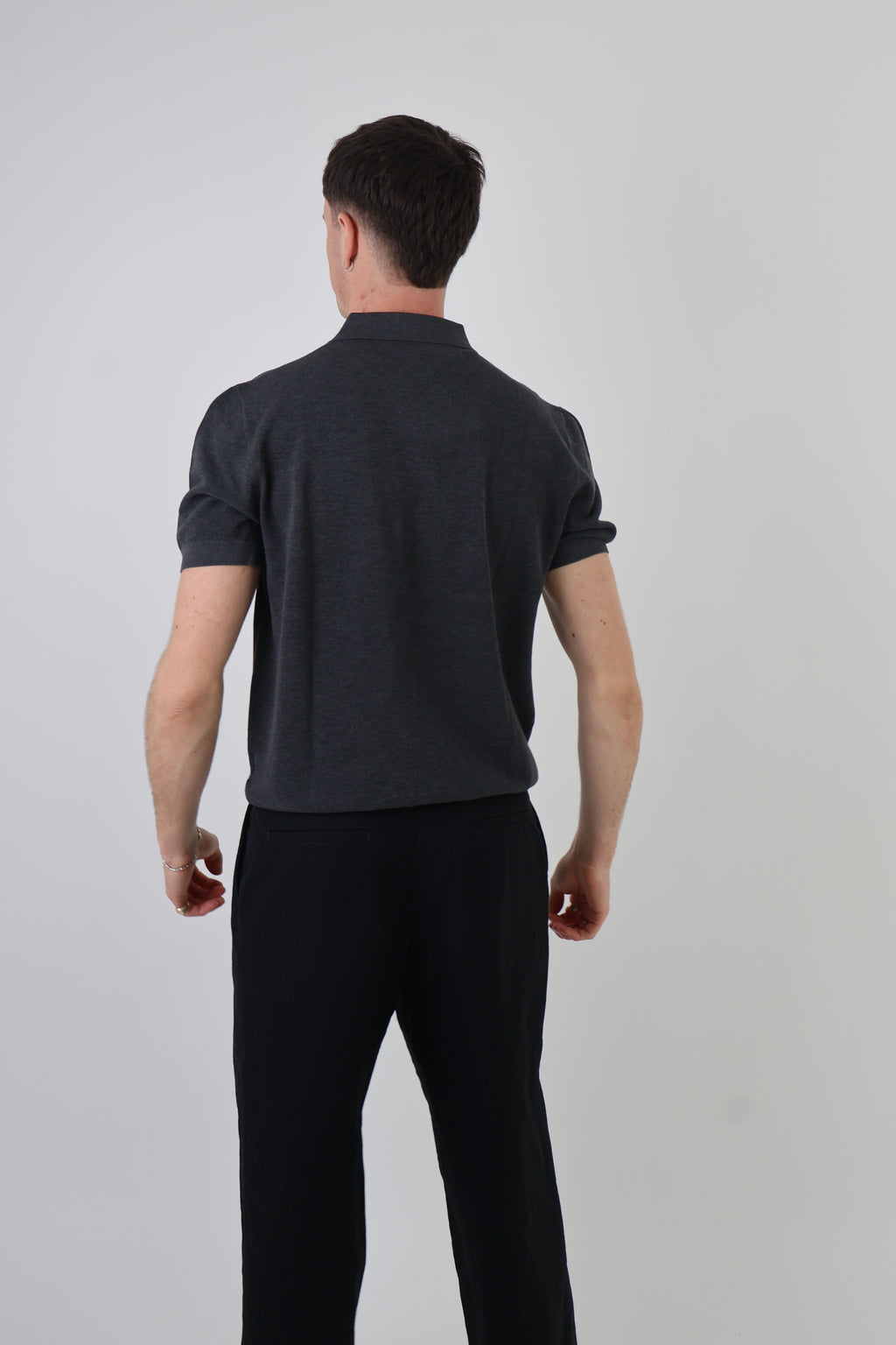 Como | Men's Buttonless Short Sleeve Cotton & Silk Polo