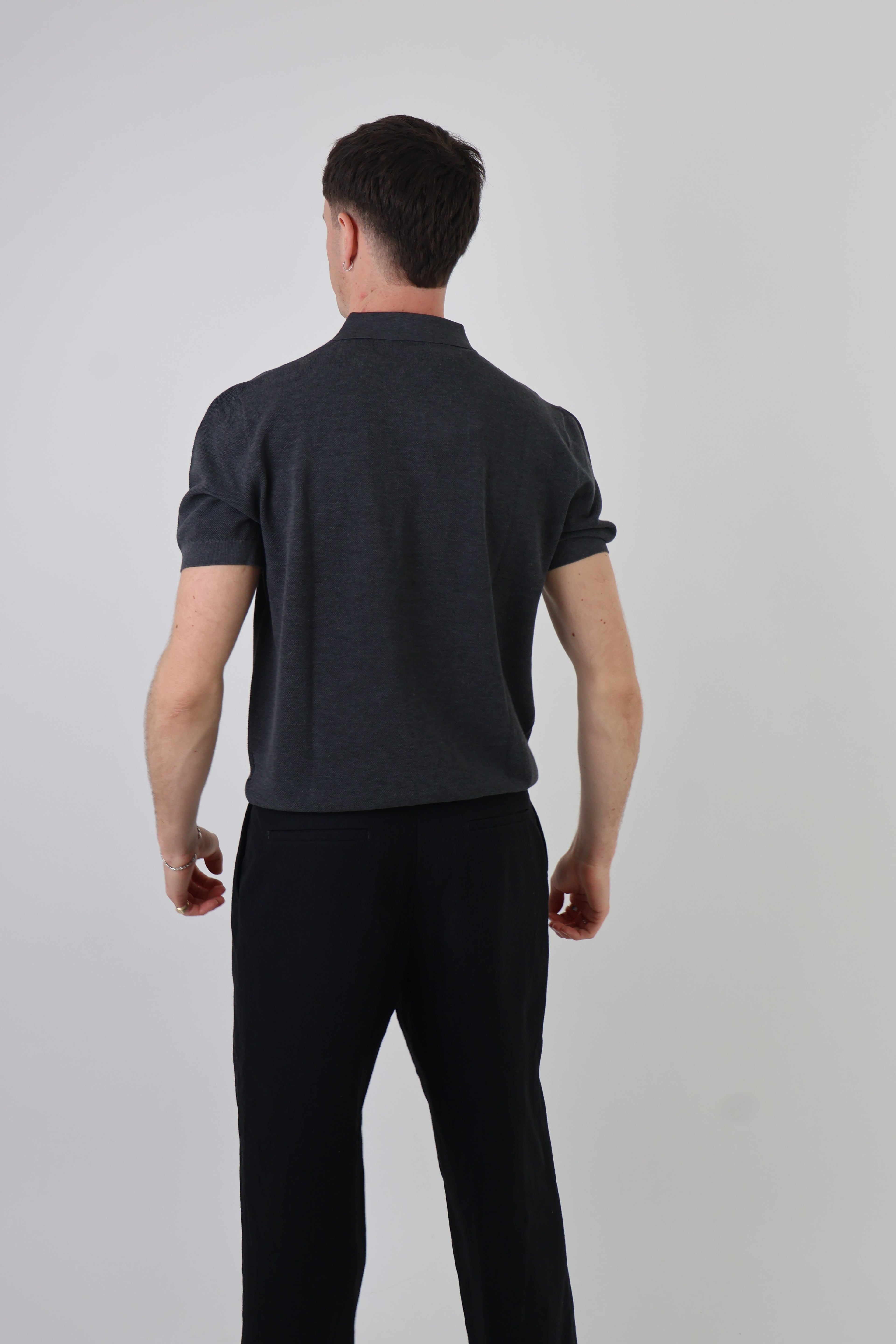 Como | Men's Buttonless Short Sleeve Cotton & Silk Polo