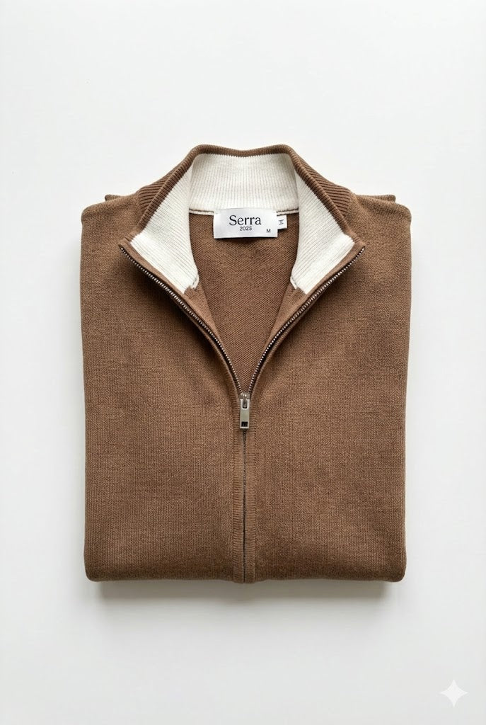 Napoli | Men's Cotton Long Sleeve Zip Cardigan