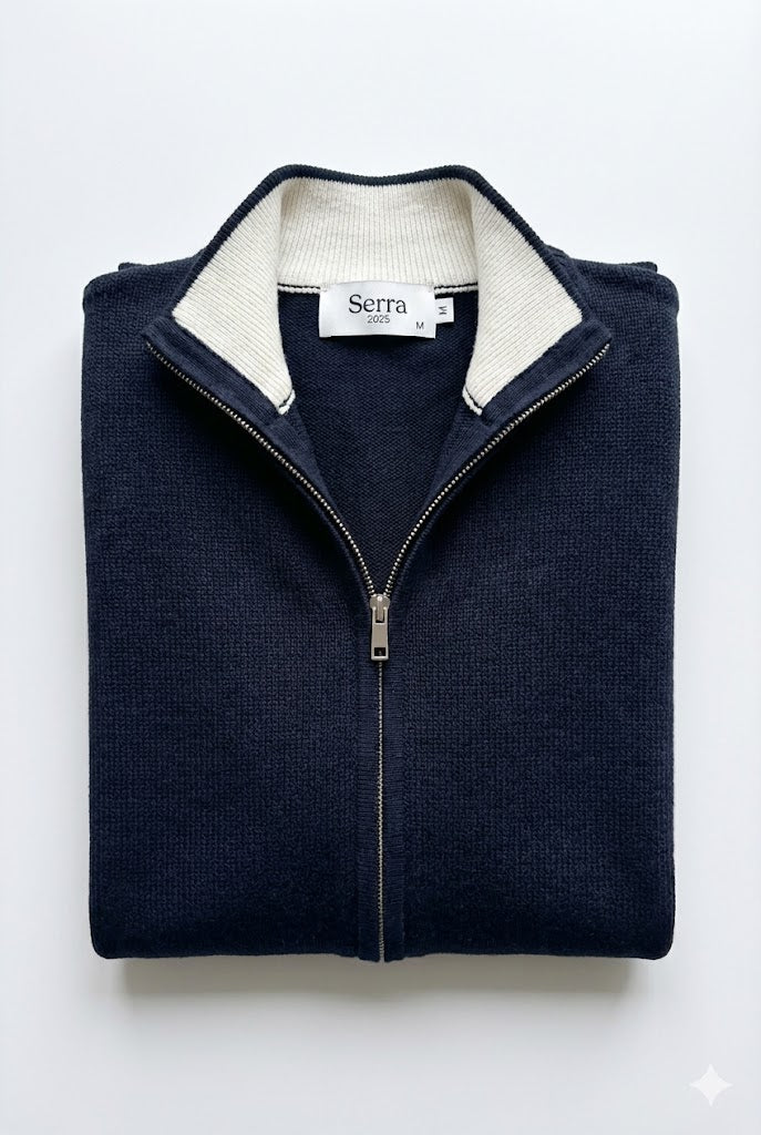 Napoli | Men's Cotton Long Sleeve Zip Cardigan