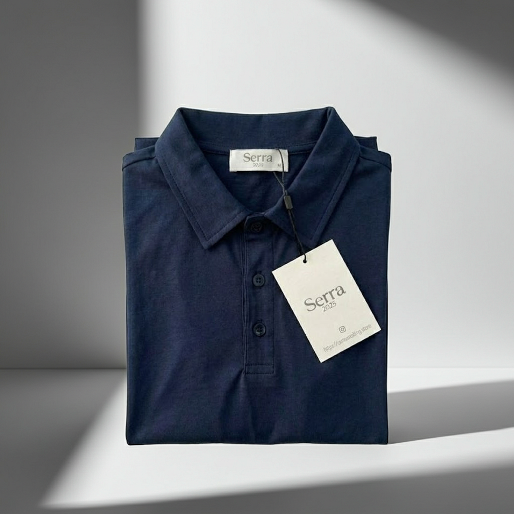 Pisa | Cotton Long Sleeve Slim Fit Polo Shirt